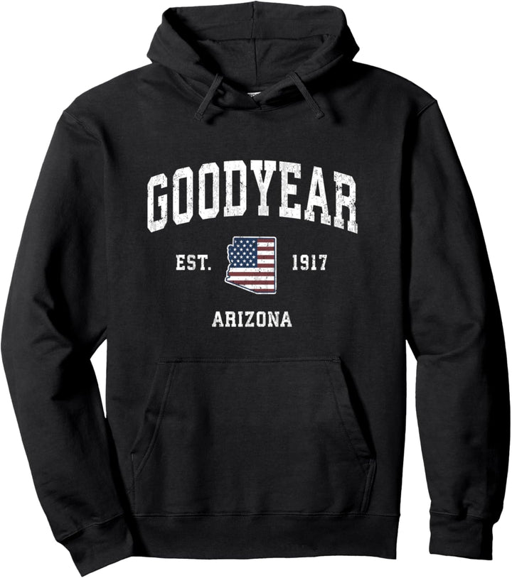 Goodyear Arizona AZ Vintage Amerikanische Flagge Sport Design Pullover Hoodie