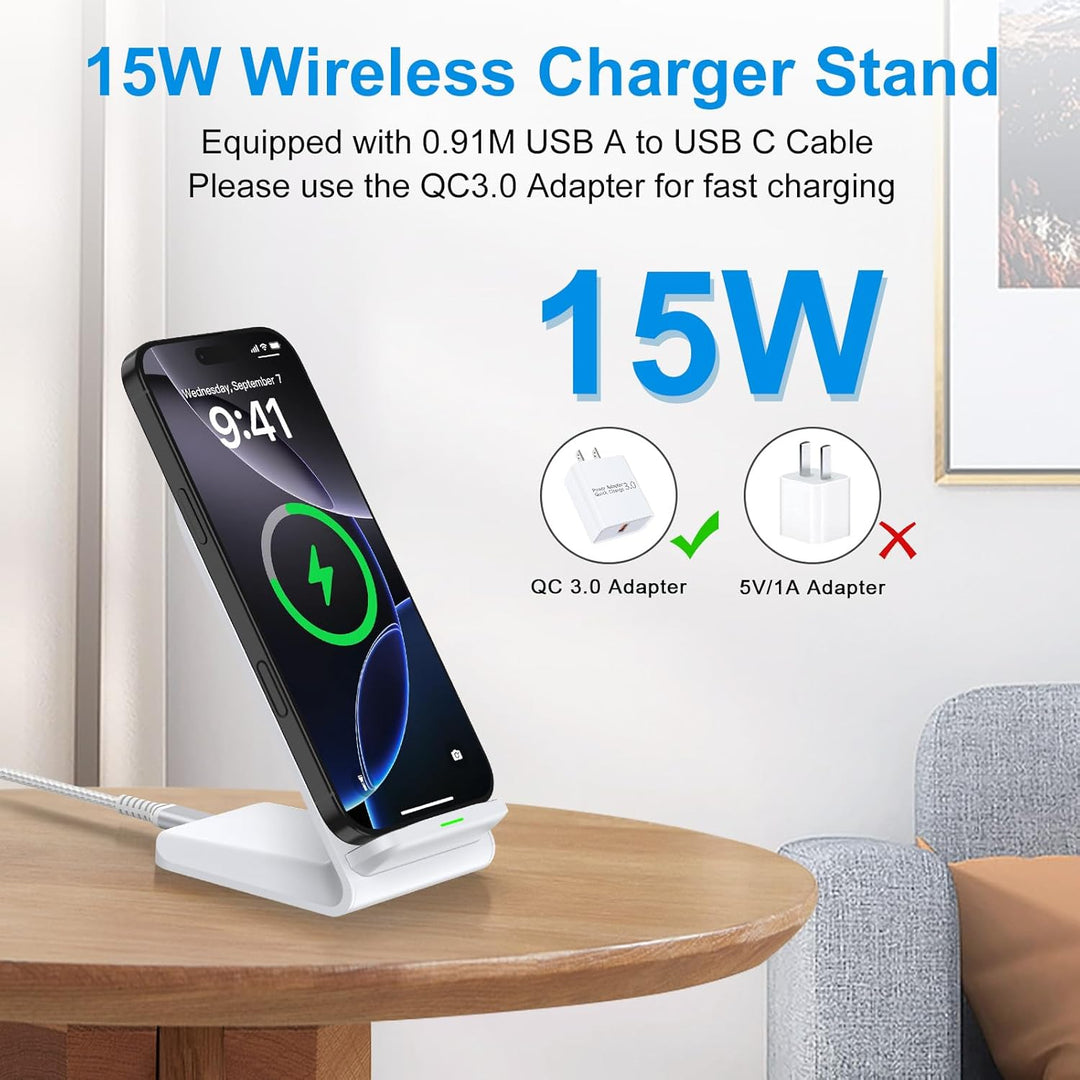 Samsung Galaxy Wireless Charger Stand, 15W Handy Schnelles Kabelloses Ladegerät, Induktive Ladestati