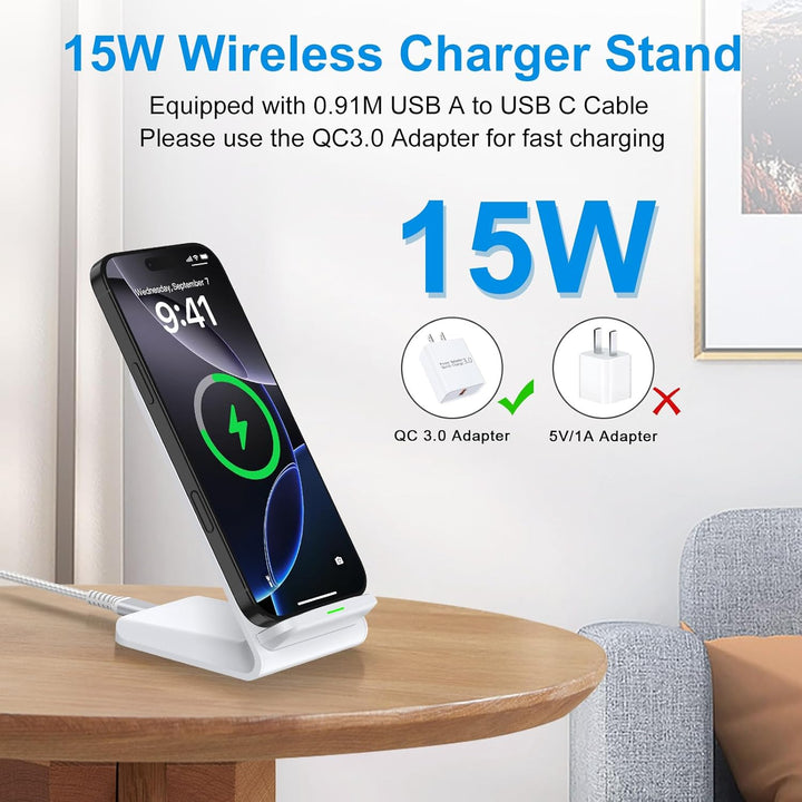 Samsung Galaxy Wireless Charger Stand, 15W Handy Schnelles Kabelloses Ladegerät, Induktive Ladestati