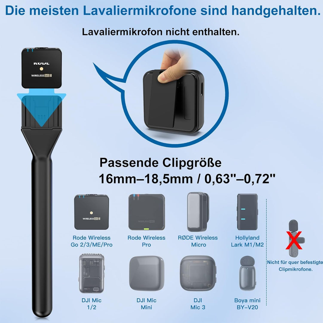 ZealSound Handheld Adapter für DJI Mic 2/Mini,Rode Wireless Go 2/3,Hollyland Lark M1/C1, Boya Mini,