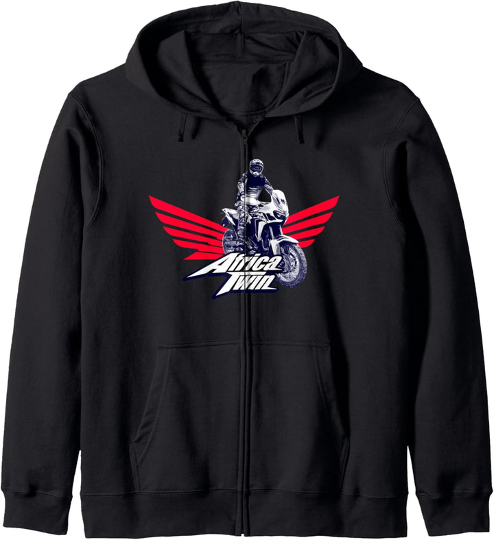 Africa Touring Twin Motorrad Streifen-Logo Kapuzenjacke