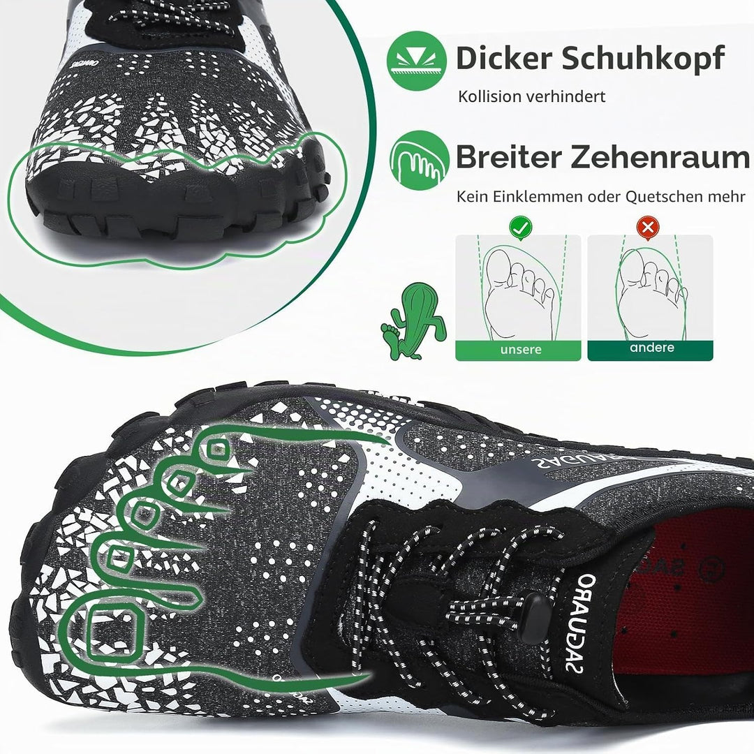 SAGUARO Unisex Barfussschuhe Outdoor Zehenschuhe Traillaufschuhe 39 EU Temperament Weiss, 39 EU Temp