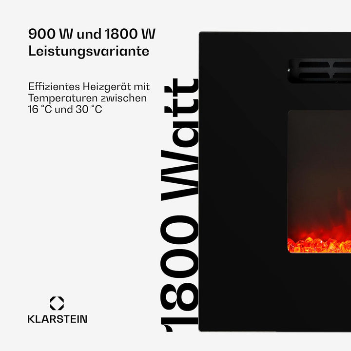 Klarstein Elektrokamin, Elektro Heizungen für Wohnzimmer & Innenräume, Elektrischer Kamin mit LED Fl