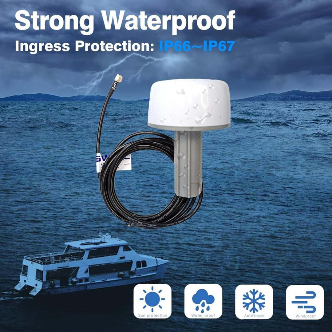 Maswell Marine GPS Externe Antenne - 1575.42±3MHz 42±2dB, SMA mit TNC BNC Adapter Kompatibel mit nme