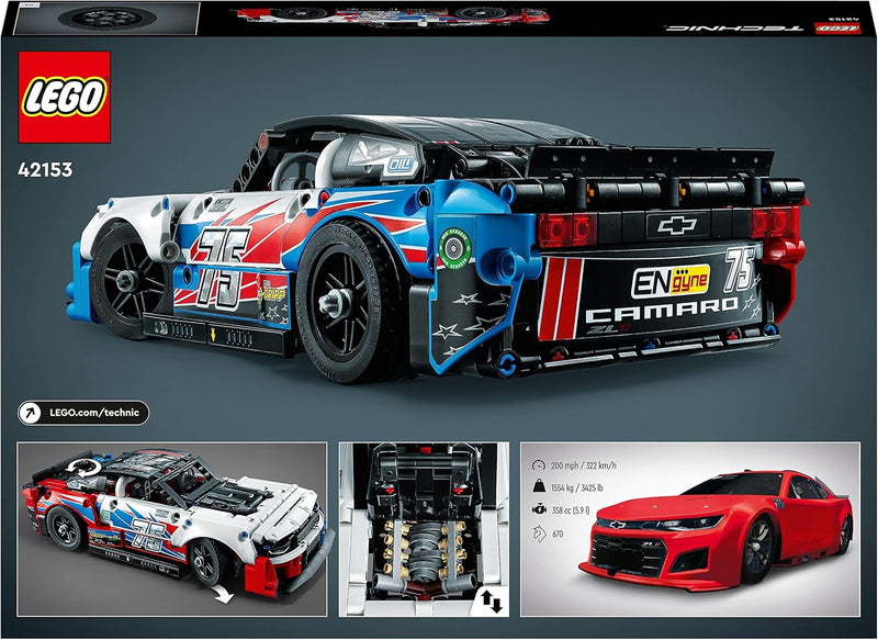 LEGO Technic NASCAR Next Gen Chevrolet Camaro ZL1 Modell-Auto-Bausatz, Rennfahrzeug-Spielzeug, Samml