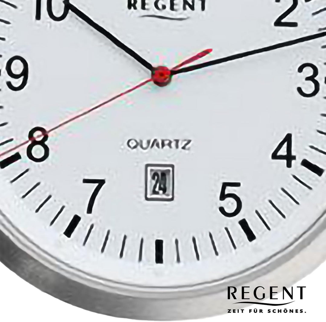 Regent Analog Quarz Taschenuhr 11280087 Silber-weiss, Silber-weiss