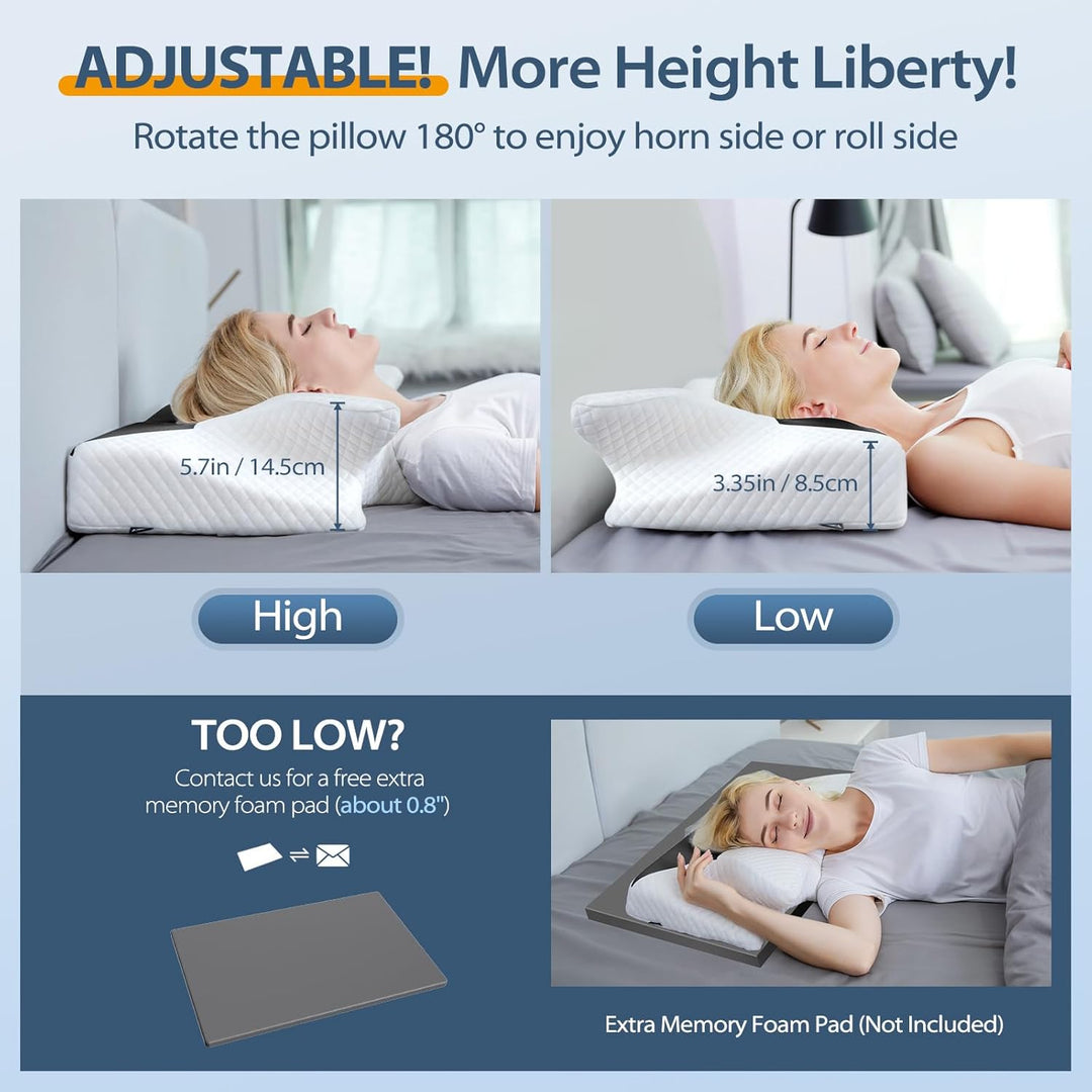 HOMCA Orthopädisches Kissen Memory Foam Nackenstützkissen für HWS Ergonomisches Kopfkissen für Rücke