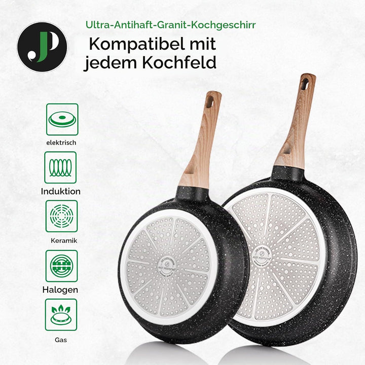 JUST PERFECTO Topf und Pfannenset Induktion - Pfannenset mit deckel - Induktions Töpfe Set - Töpfe u