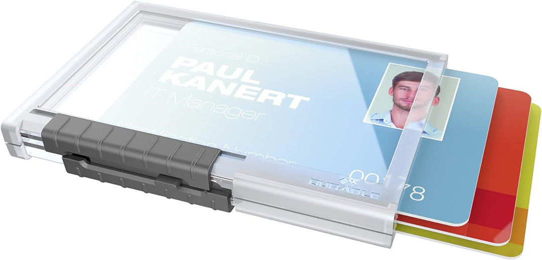 Durable Kartenhalter Pushbox Trio, 10 Stück, transparent, 892019 Für 3 Karten ohne Befestigung, Für