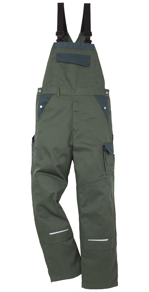 Kansas Icon Arbeitshosen Latzhosen Service Industrie 2-873, Farbe:army hell/army dunkel;Grösse:148