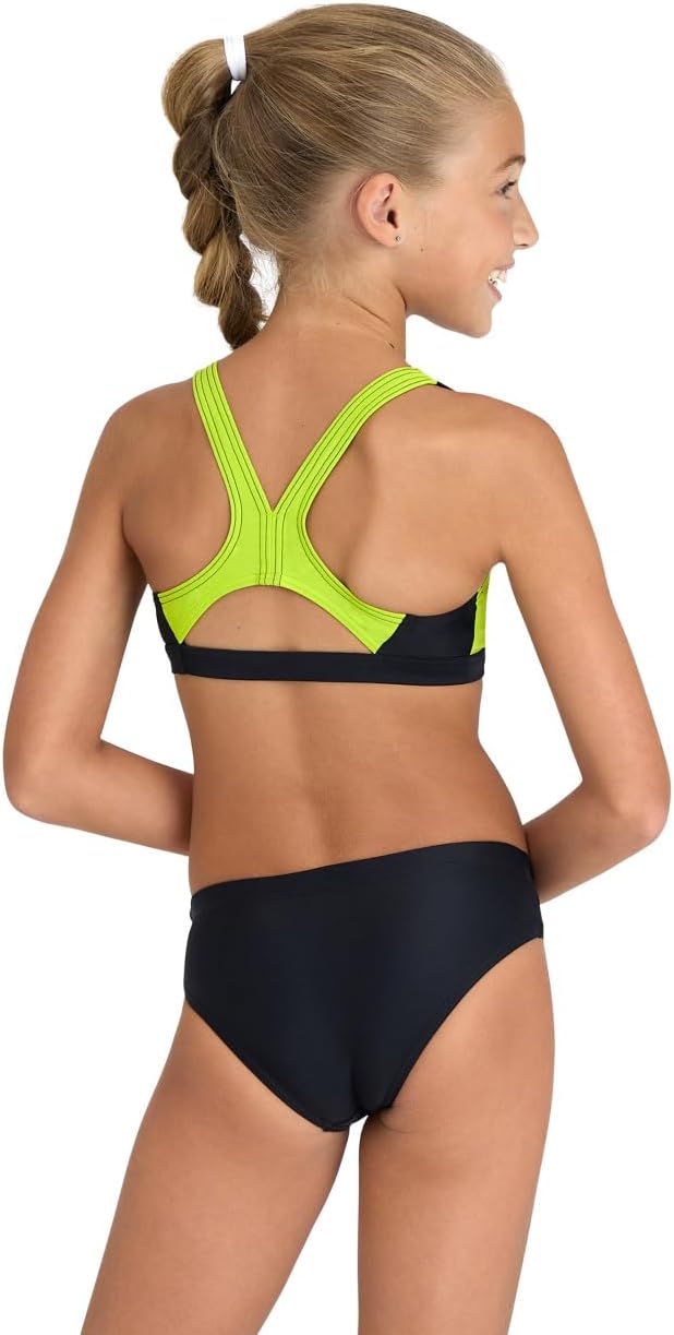 Arena Mädchen G Thrice Jr Two Pieces R Bikini 164 Black-soft Green-white, 164 Black-soft Green-white
