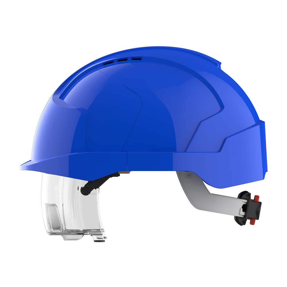 JSP EVO VISTAlens Sicherheitshelm mit integrierter Schutzbrille JSP AMB170-006-F00, Blau/Blau (280-E