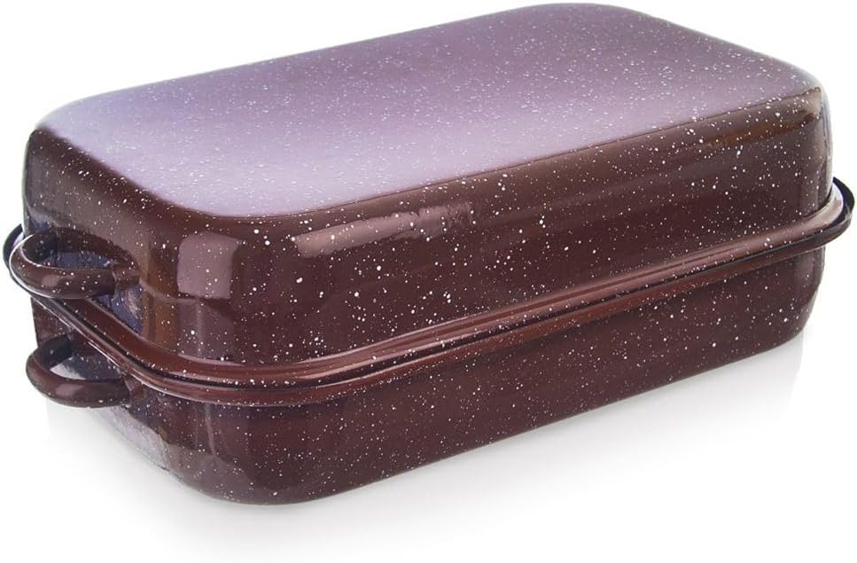 orion group Emaille-Bräter emaillierter Bräter Bratpfanne Brattopf mit Deckel 2,9 L