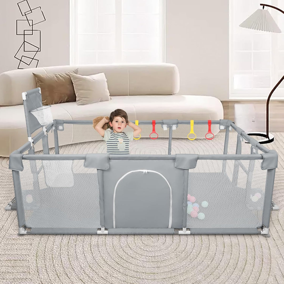 Laufstall Baby,Laufstall baby faltbar für Babys mit weichem,Baby Laufstalls mit Reissverschlusstür,K