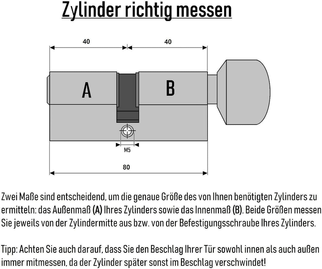 2x Knaufzylinder gleichschliessend KD 70 mm 35/35 (mit Not- und Gefahrenfunktion) inkl. 10x Schlüsse