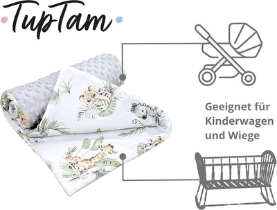 TupTam 2er Set Baby Decken Einschlagdecke 85x85 cm für Autositz Babyschale Babydecke Wiegendecke Min