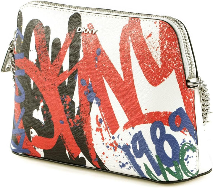 DKNY Bryant Splatter Graffiti Umhängetasche weiss