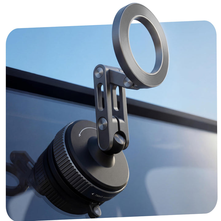 Upgraded Magnet-Halterung mit Saugnapf - 360° drehbar, 96LBS Ultra-Saugkraft für Auto/Fitnessstudio/