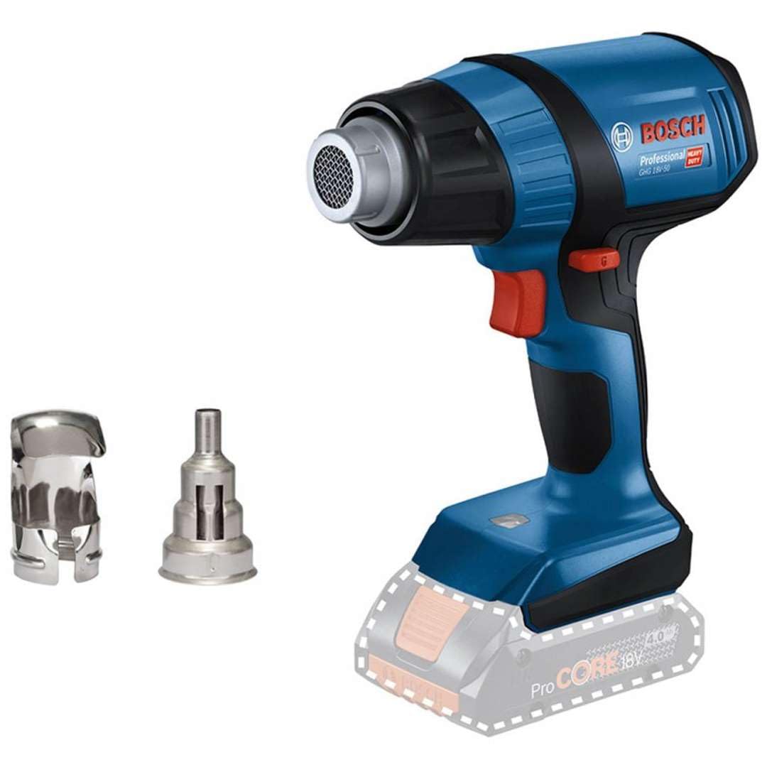 Bosch Professional 18V System Akku-Heissluftgebläse GHG 18V-50 (ohne Akkus und Ladegerät, inkl. GHG
