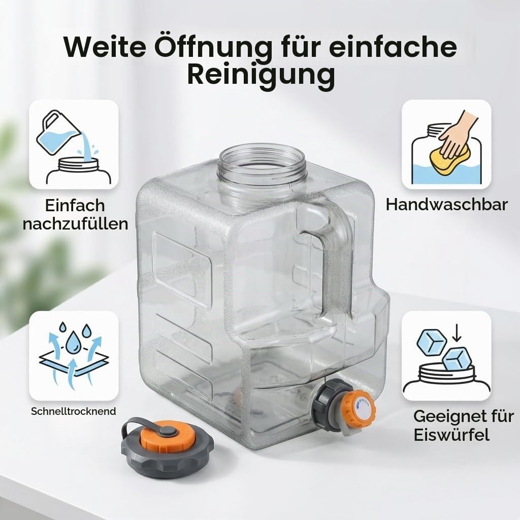 8-20L Wasserbehälter mit Hahn, Camping Wasserkanister kompatibel mit elektrischen Wasserpumpen, Trag