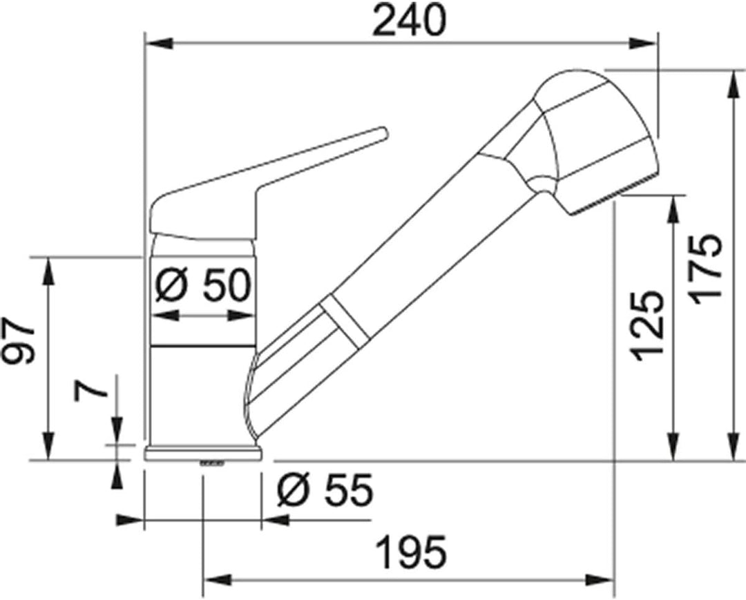 Franke Prince II Einhebelmischer onyxfarben 115.0470.675, mittel, Onyx