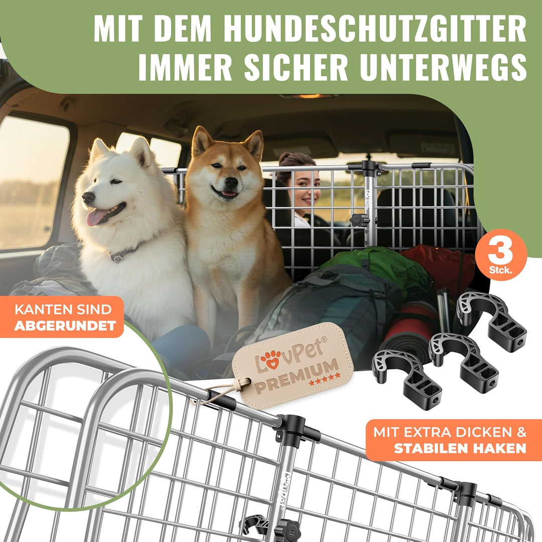 Lovpet® Hundegitter Auto, Autoschutzgitter Trenngitter Universal, verstellbare Breite, Kopfstütze Ko