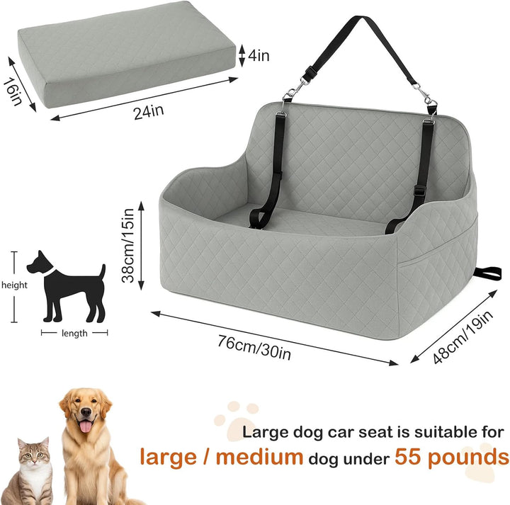 Hunde Autositz für grosse &amp; mittelgrosse Hunde bis 25 kg | Autositze mit Dicker Polsterung, Sicherhe