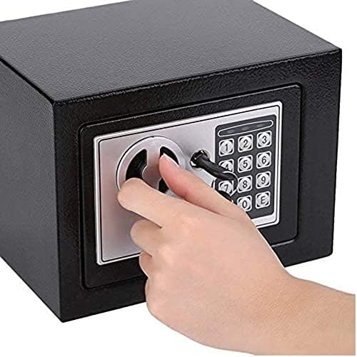 Kleiner elektronischer Mini-Safe, mobiler Sicherheitskasten, tragbarer digitaler Safe mit 2 Notöffnu