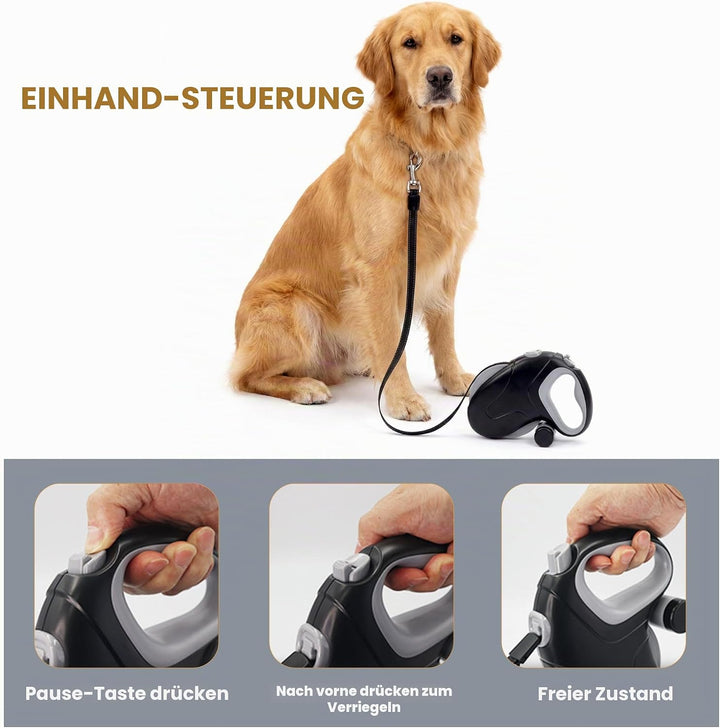 10m Hundeleine, 360° Verhedderungsfreier Rollleine Grosse Hunde,Ausziehleine Hund mit Bremsknopf Und