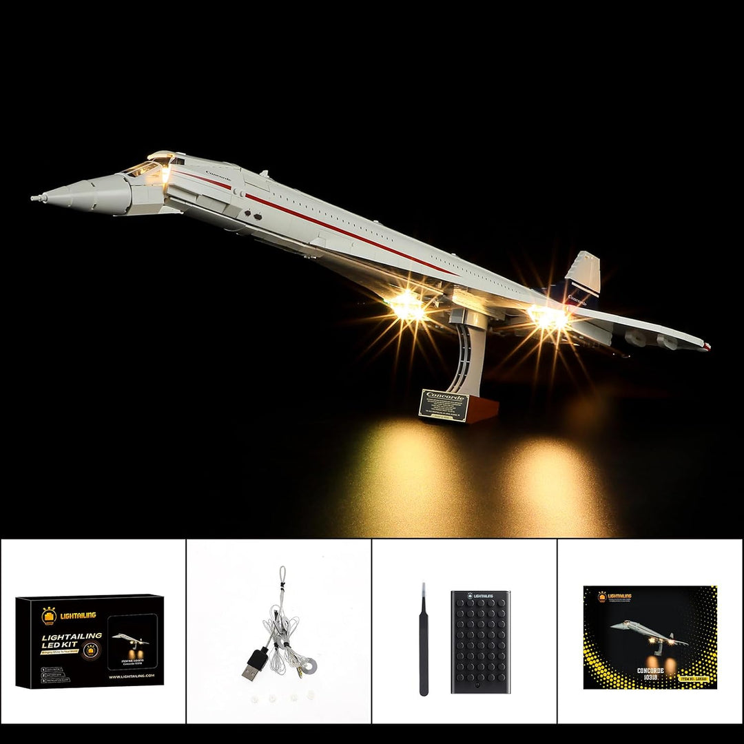 LIGHTAILING LED Licht für LEGO 10318 Concorde | LED-Beleuchtungsset, einfache Installation, versteck