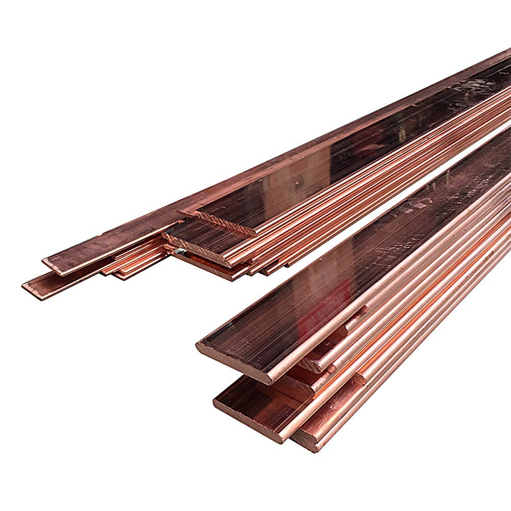 TEN-HIGH Flachleiste aus reinem Kupfer für hohe Stromleitfähigkeit, Kupferstab 3mm Stärke 15mm breit