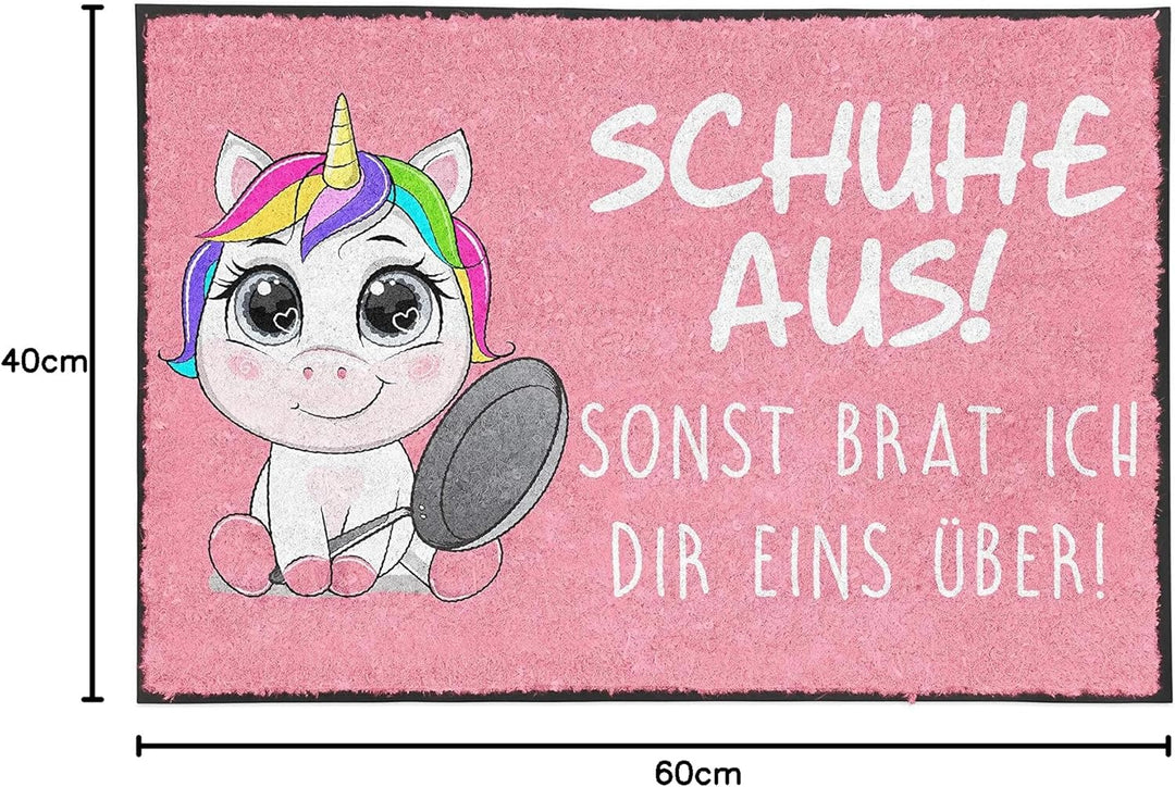 TASSENTICKER - Fussmatte mit Spruch - Schuhe aus! Sonst brat ich dir eins über! - lustig - innen & a