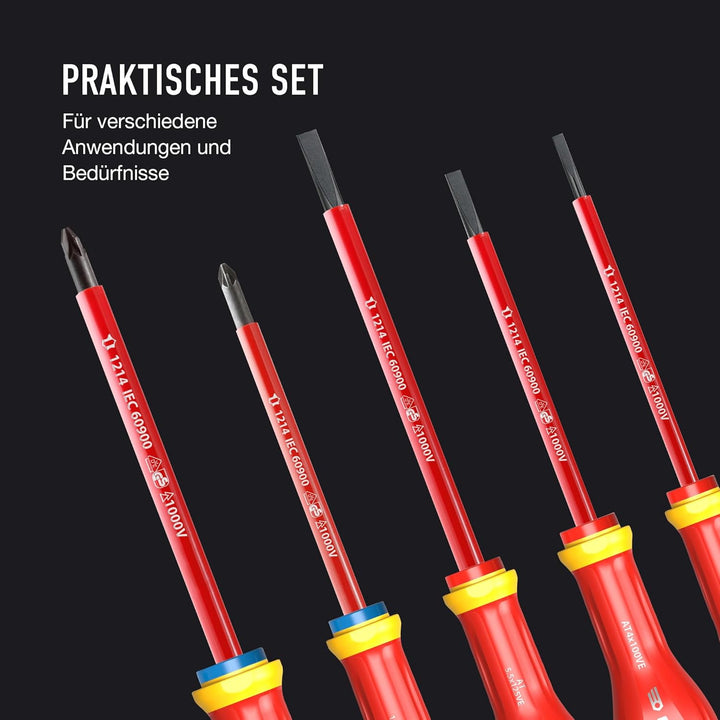 FACOM PROTWIST Schraubendreher-Satz AT5VE.PB (Set mit 5 isolierten Schraubendrehern, VDE-konform, ko