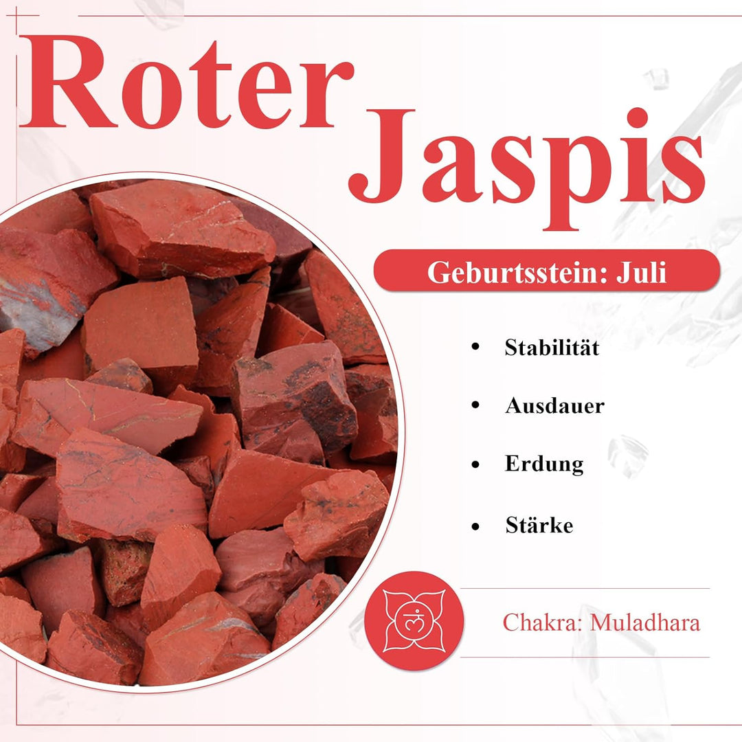 mookaitedecor Satz von 2 Roter Japer Sechseck Double Kristall Punkte Schublade Knöpfe mit Schrauben,