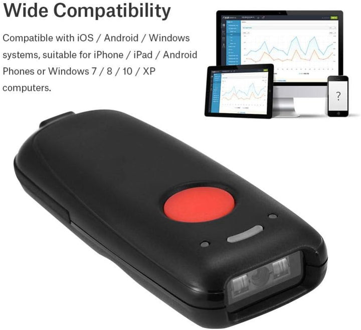 Wireless Barcode Scanner,Richer-R Drahtloser Bluetooth Barcode Scanner Barcodelesegerät,Tragbar Kabe