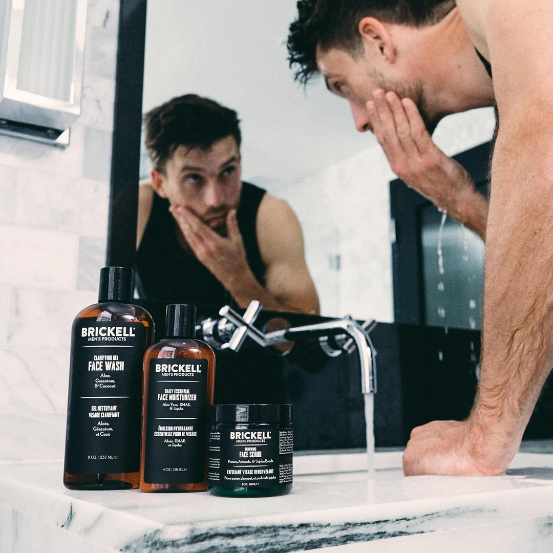 Brickell Men's Daily Advanced Face Care Routine I - Set aus Gesichtsreinigung, Feuchtigkeitscreme &