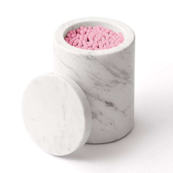 Marmor-Behälter, Marmor-Kottonswab-Behälter mit Deckel, Badezimmer-Vanity-Organizer, geeignet zur Au