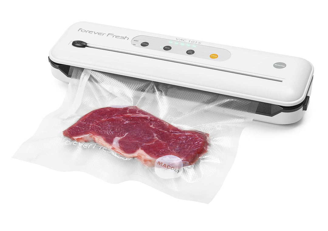 MACOM Superkompakte und sehr leise Vakuumiermaschine, ausgestattet mit integriertem Schneidegerät un