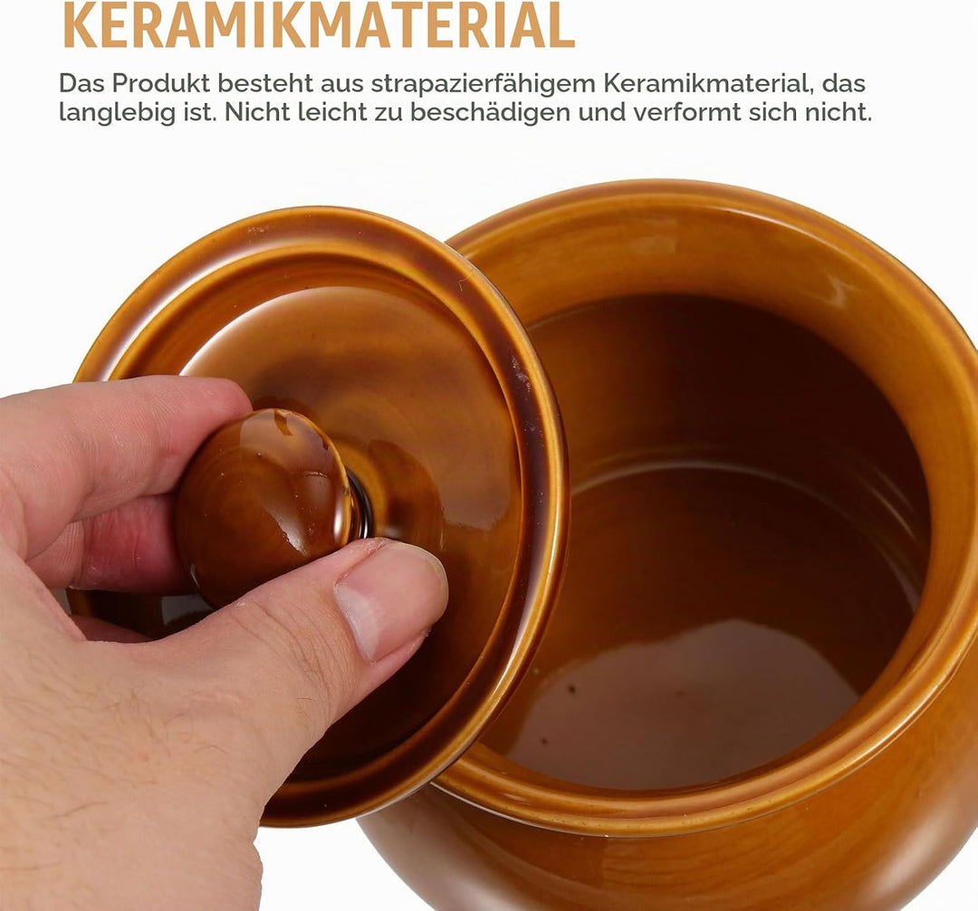 Happyyami Kleiner Keramik Schmortopf Mit Deckel Steinguttopf Chinesischer Schmortopf Porzellan Cocot