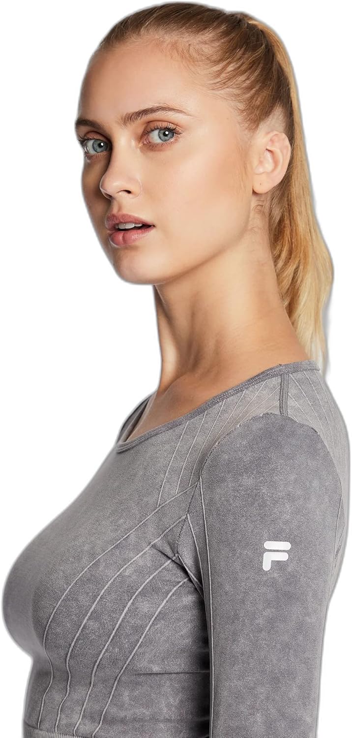 FILA Damen Radnor Seamless Cropped Longsleeve T-Shirt XS-S Night Owl, XS-S Night Owl