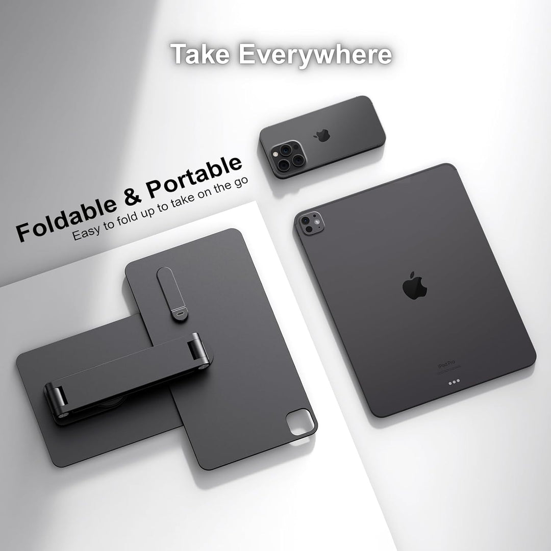 Magnetischer Tablet-Ständer mit kabelloser Ladefunktion, 18 W, 360° drehbarer Aluminiumhalter für iP