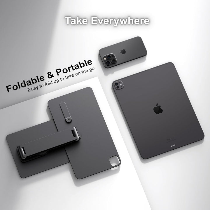Magnetischer Tablet-Ständer mit kabelloser Ladefunktion, 18 W, 360° drehbarer Aluminiumhalter für iP