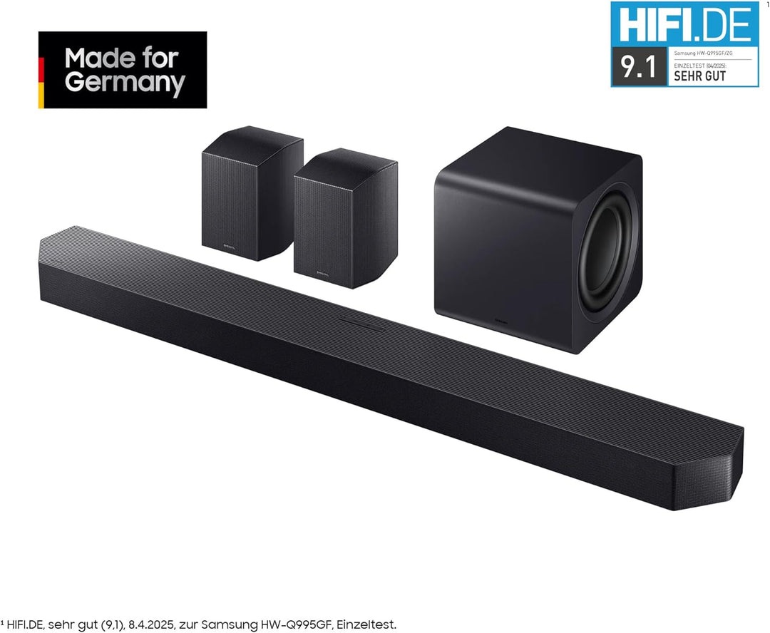 SAMSUNG HW-Q995GF Q-Series 11.1.4-Kanal-Soundbar für Fernseher, Kabelloser 8"-Dual-Subwoofer, 4.0.2-