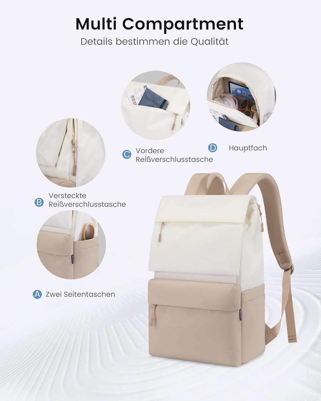 LOVEVOOK Rucksack Damen Herren, 17,3 Zoll Wasserdicht Laptop Rucksäcke Gross Schulrucksack Teenager,