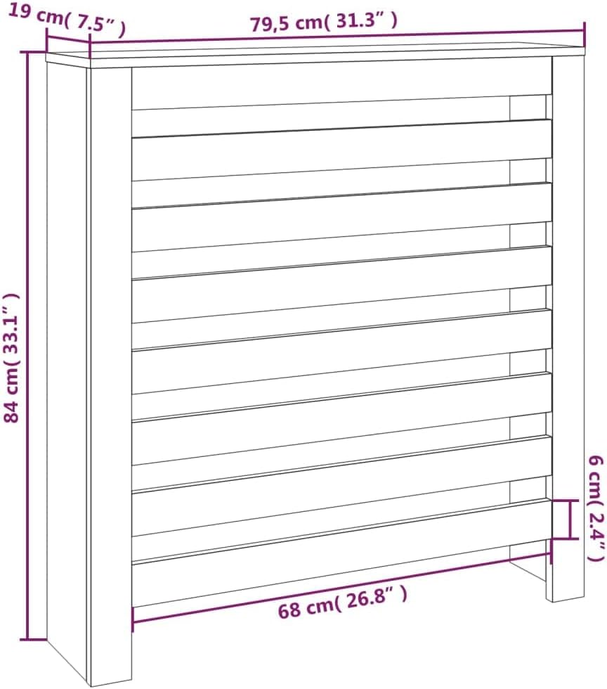 vidaXL Heizkörperverkleidung Lamellen-Design Heizungsabdeckung Heizungsverkleidung Heizung Abdeckung