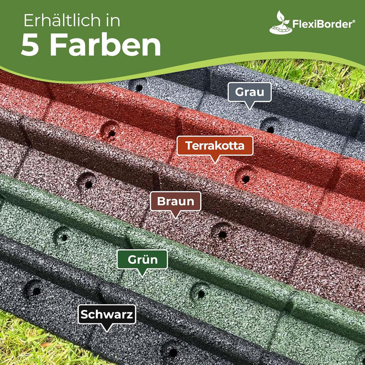 EcoShape FlexiBorder - das Flexible Rasenkantensystem (6 x 1 Meter, Grau), Grau