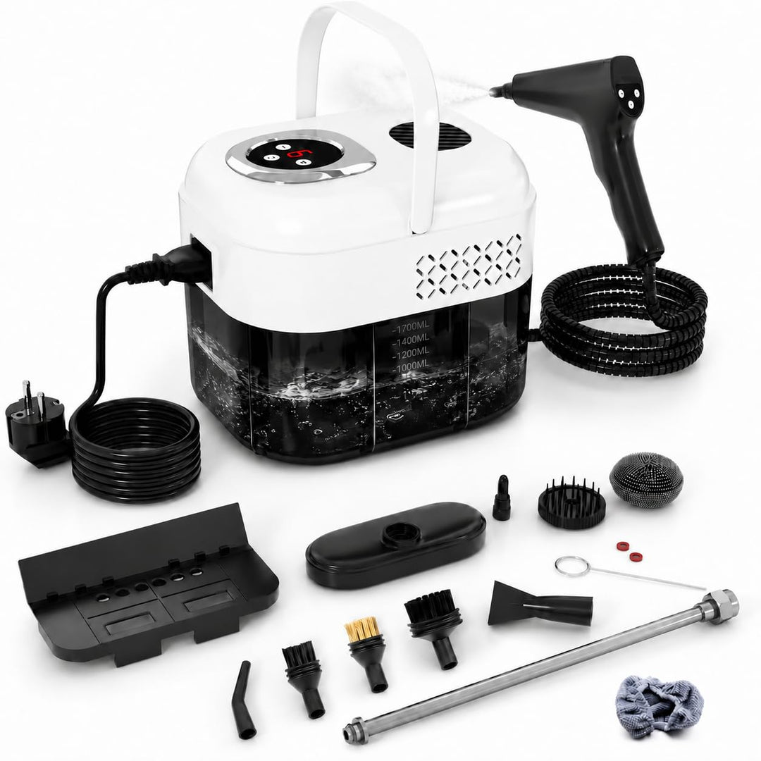 1500W Dampfreiniger Handgerät mit 1,8 L Wassertank, 6-Stufen | Hochdruck Dampfstrahlreiniger mit, Di