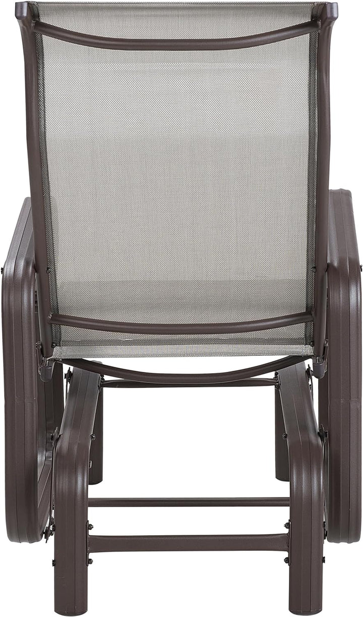 Moderner Garten-Schaukelstuhl braun aus Aluminium Polyester Bespannung Borgio