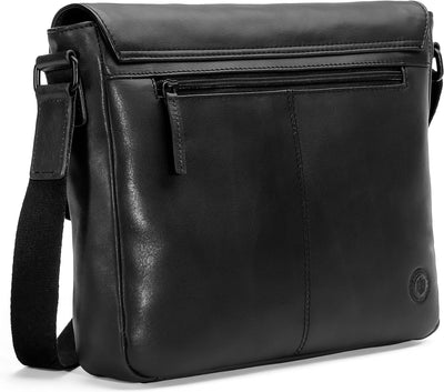 FARMHOOD Memphis Damen/Herren Aktentasche mittelgross 32 cm - Messenger Bag aus Leder mit 2 Steckfäc