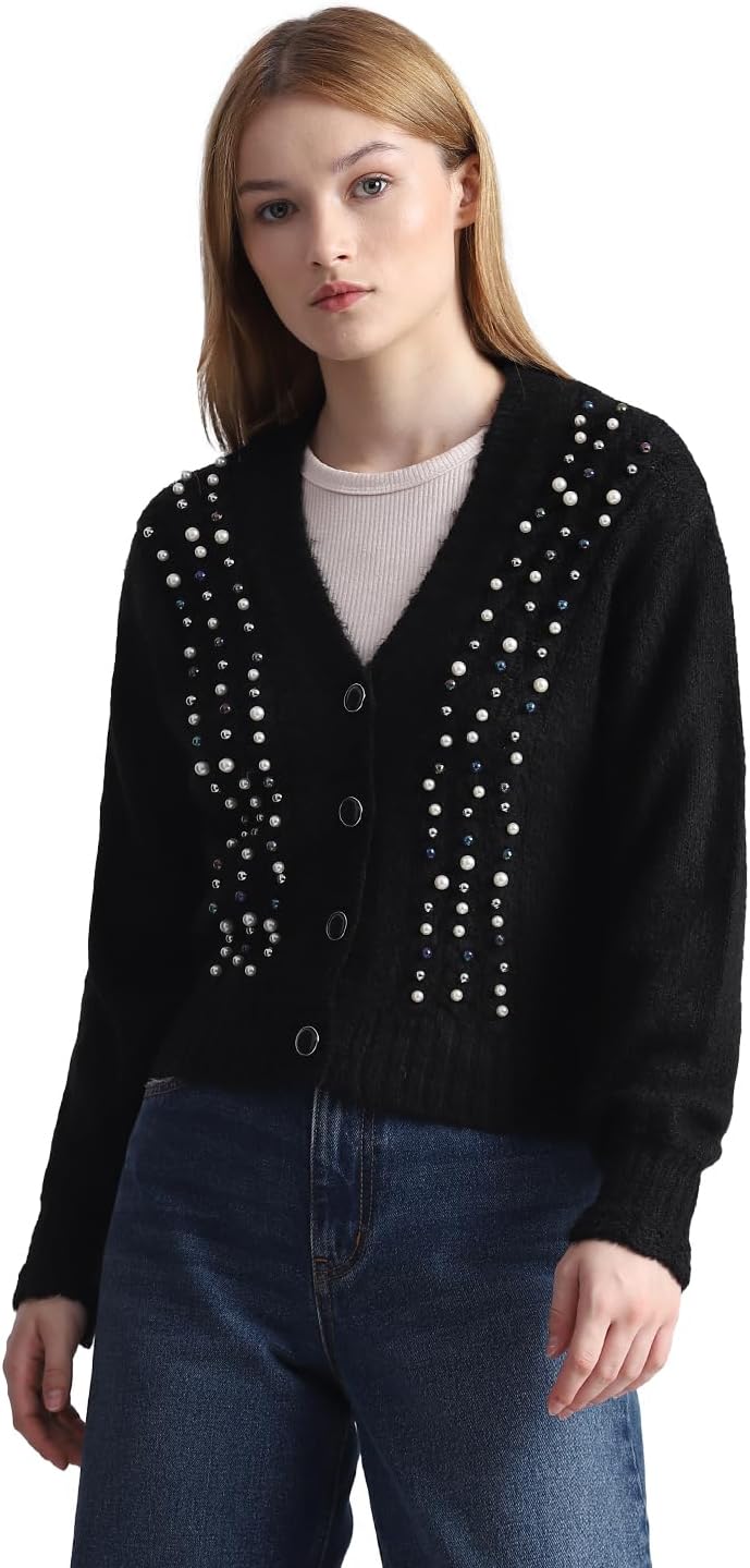 ONLY Damen Onlmarian Ls Cardigan KNT Strickjacke M Schwarz, M Schwarz